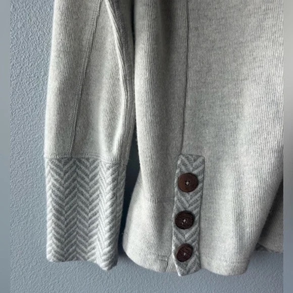 Prana Lucia Grey Wool Blend Funnel Neck Pullover Sweater - Picture 3 of 8